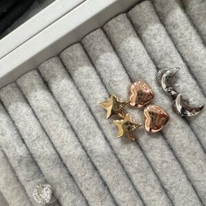 Tory Burch Gold, Rose Gold, and Silver Earrings Set